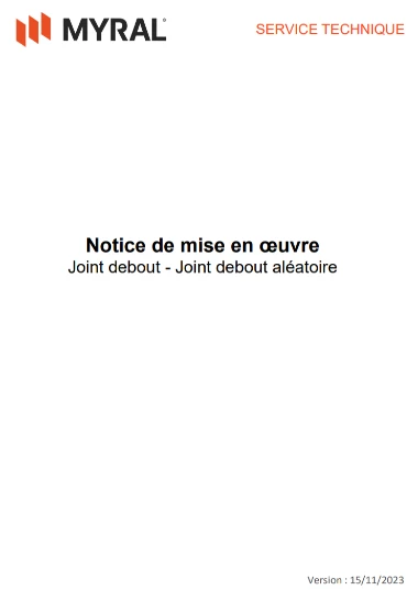 Notice de pose joint debout